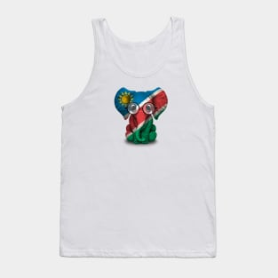 Baby Elephant with Glasses and Namibian Flag Tank Top